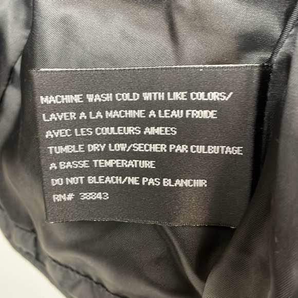 DKNY | Black Quilted Down Jacket; Zipper Front and Buckle Belt; Size Small - Picture 11 of 15